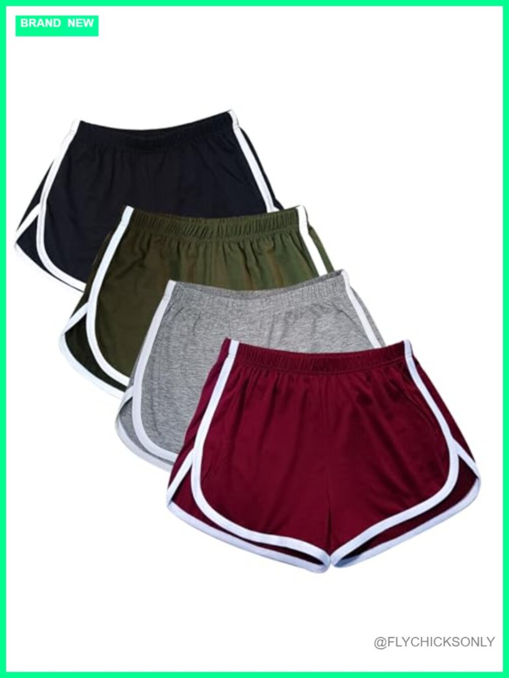 4 Pack Cotton Athletic Shorts Yoga Dance Sport Gym Run Bike